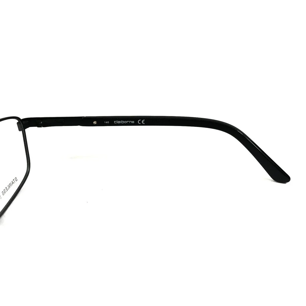 Claiborne Eyeglasses Frames CB241 003 Matte Black Rectangle Wire Rim 53-18-140
